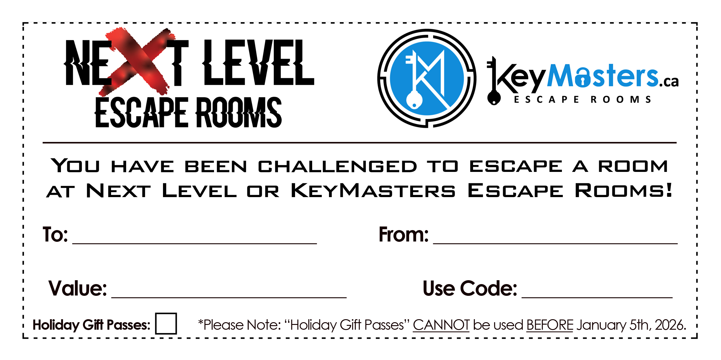 Holiday Pass Printable