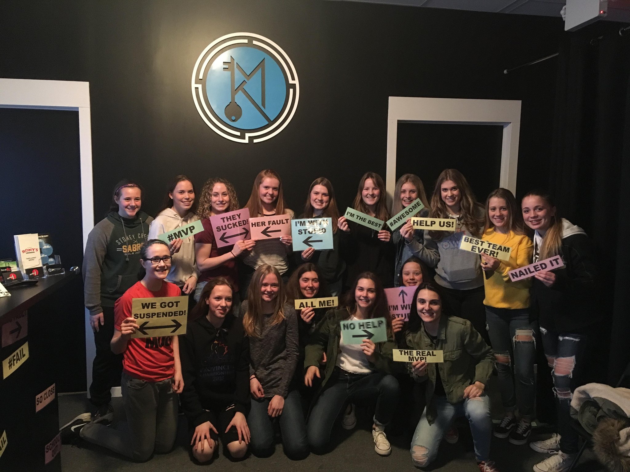 Group attending KeyMasters Escape Rooms in Hamilton