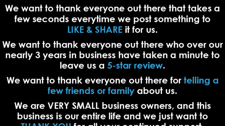Thank you from a small business owner